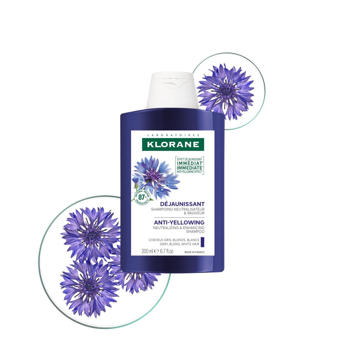 Klorane Déjaunissant Shampoing neutralisateur et raviveur 200 ml