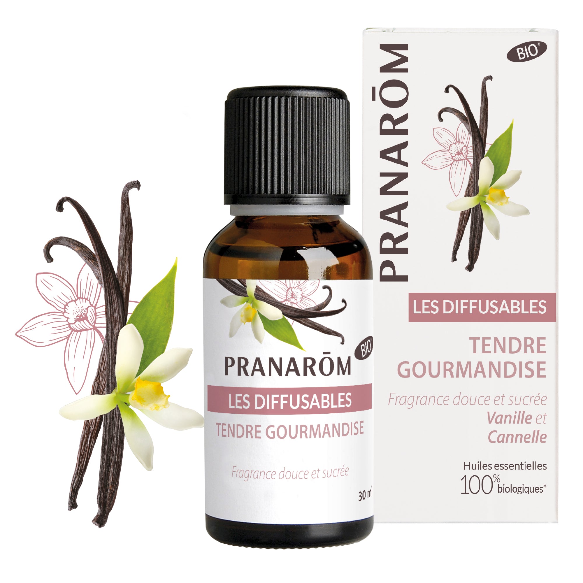 Pranarôm Huile essentielle à diffuser Tendre gourmandise BIO 30 ml
