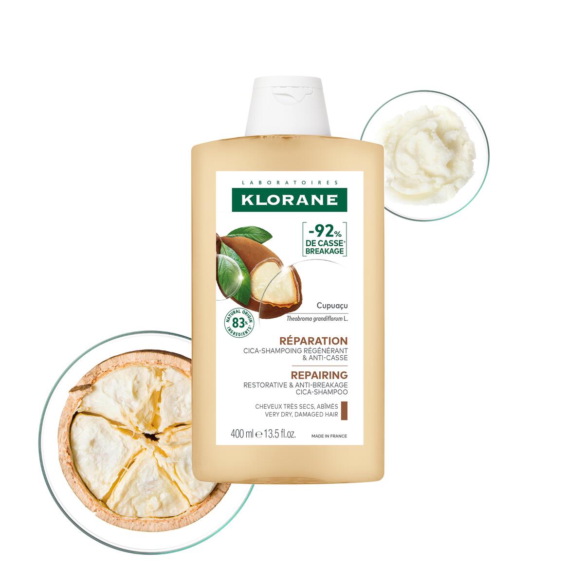 Klorane Réparation Cica-Shampoing régénérant et anti-casse 400 ml
