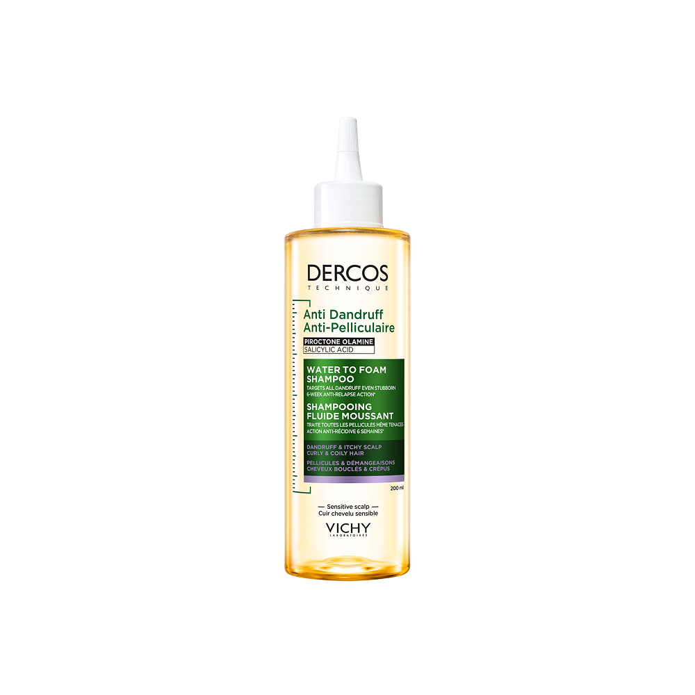 Vichy Dercos Dercos Shampooing Fluide Moussant Anti-pelliculaire cheveux bouclés et crépus 200 ml