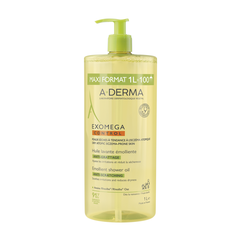 A-Derma Exomega Control Huile lavante émolliente anti-grattage 1000 ml