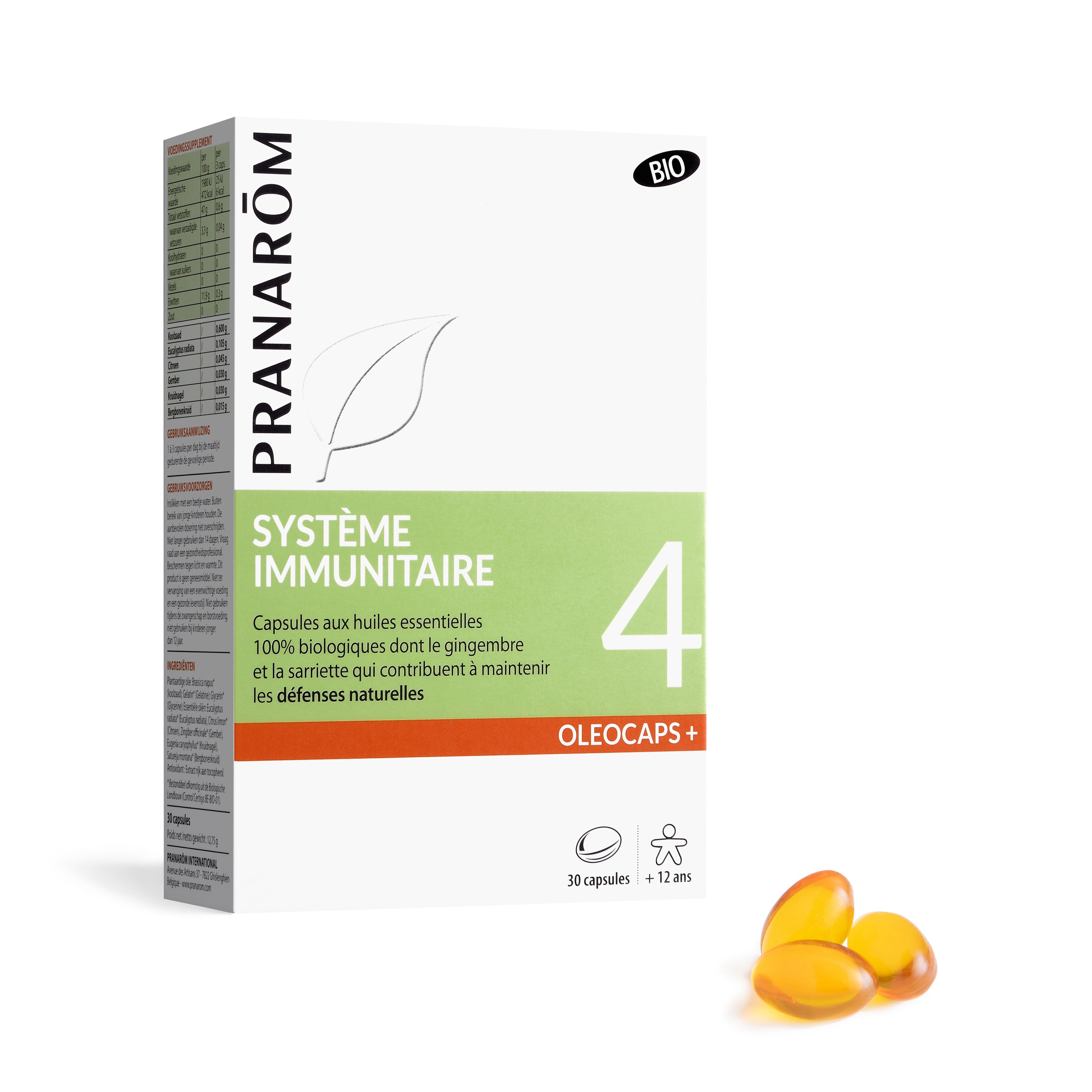 Pranarôm Oleocaps 4 - Capsules Système immunitaire BIO 30 capsules