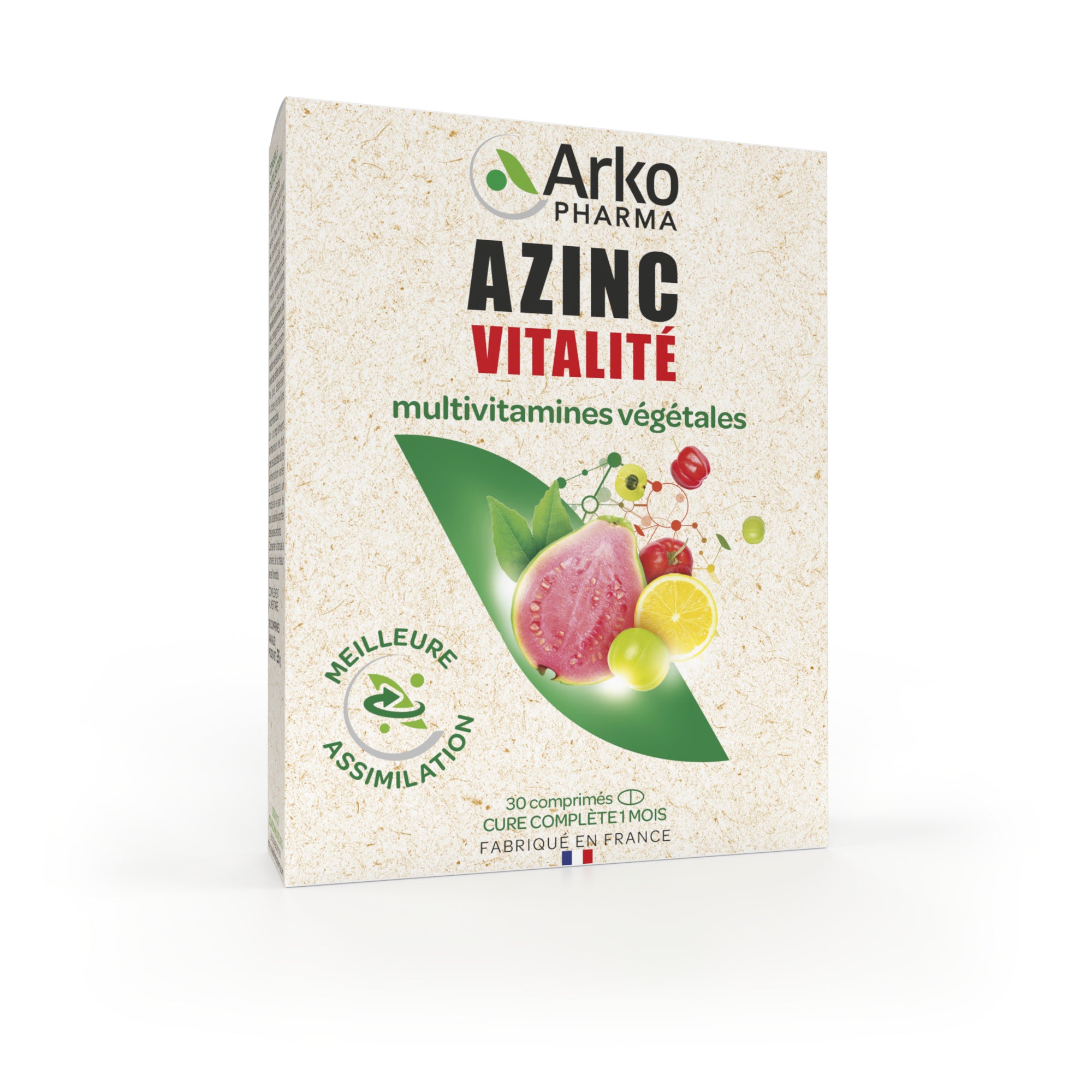 Arkopharma Azinc® Vitalité multivitamines végétales - Anti gaspillage 30 comprimés