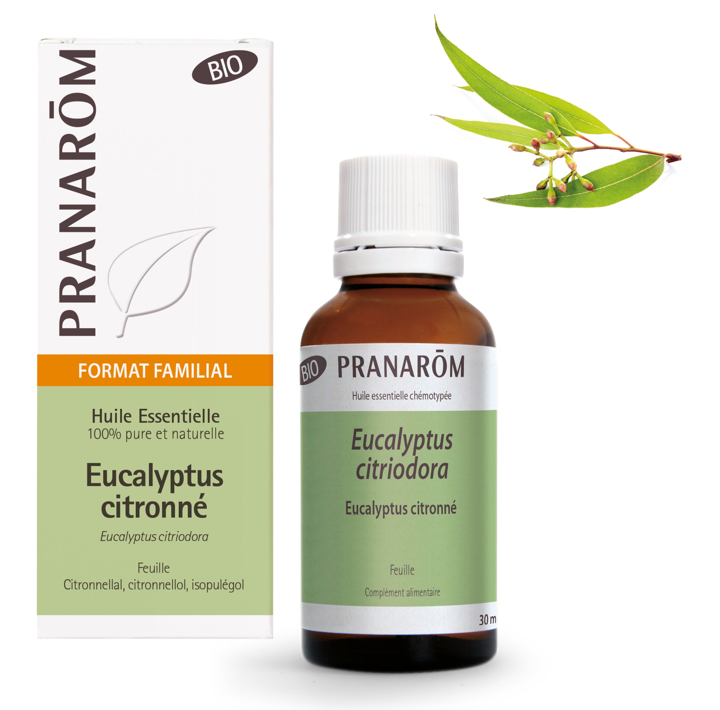 Pranarôm Huile essentielle d'Eucalyptus citronné BIO 30 ml