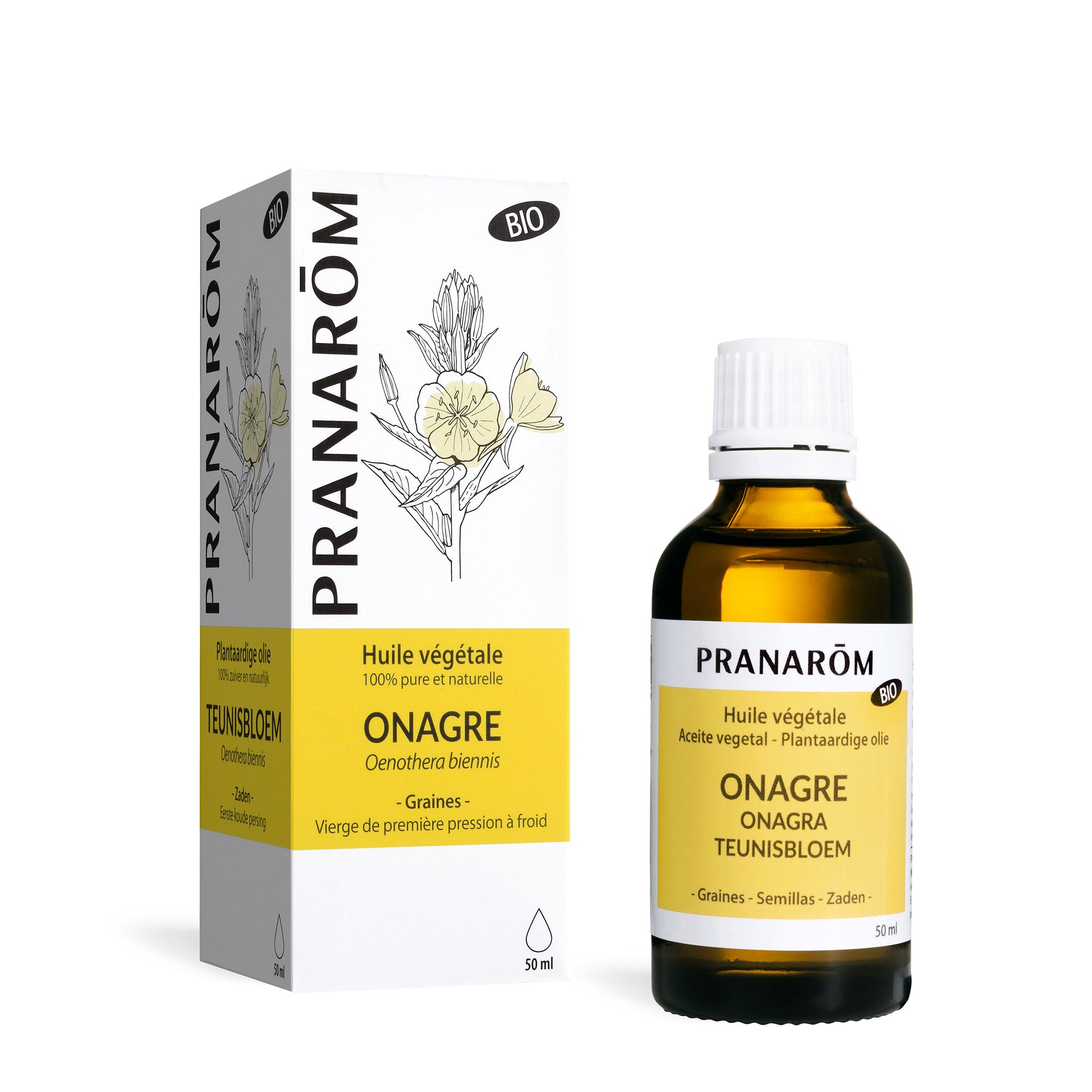 Pranarôm Huile végétale d'Onagre BIO 50 ml
