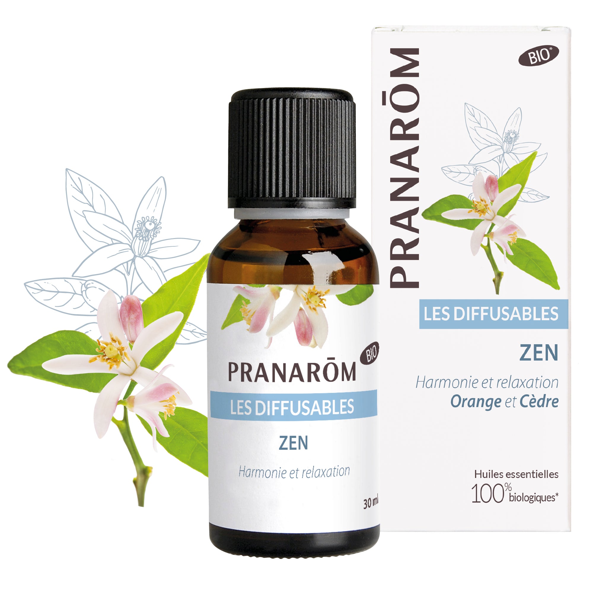 Pranarôm Huile essentielle à diffuser Zen BIO 30 ml