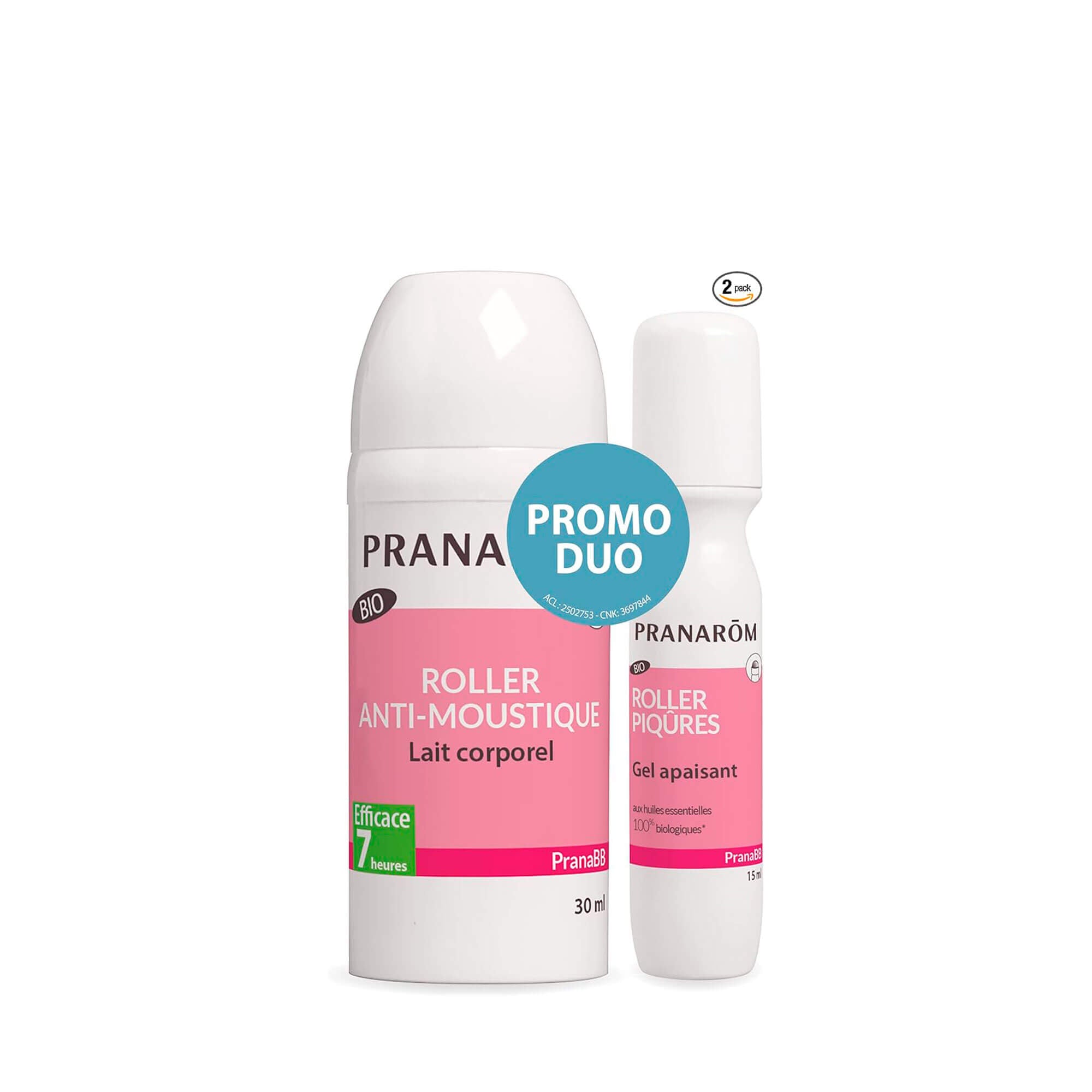 Pranarôm Duo Roller anti-moustiques + Roller après-piqûres pour bébé BIO