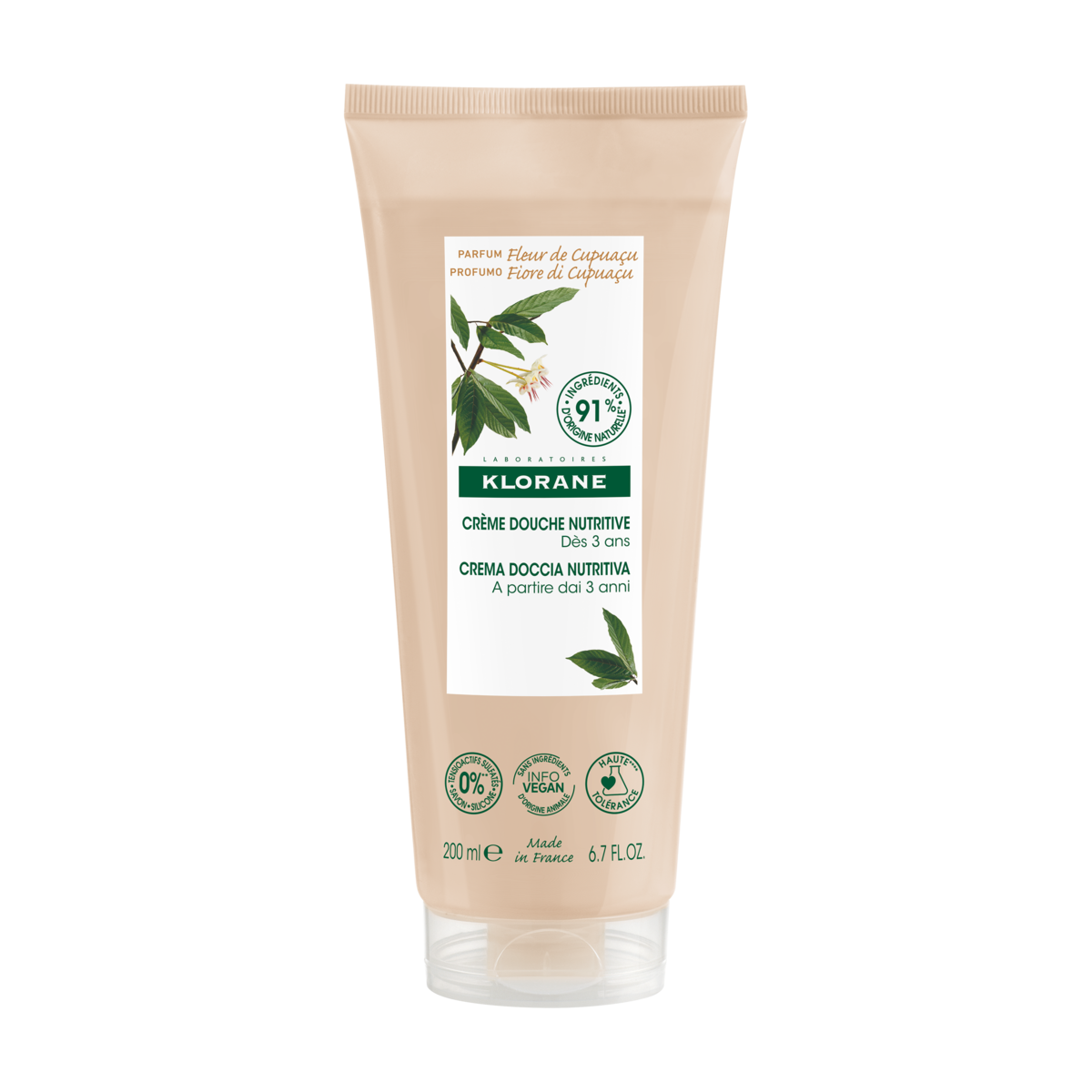 Klorane Crème douche au parfum Fleur de Cupuaçu 200 ml