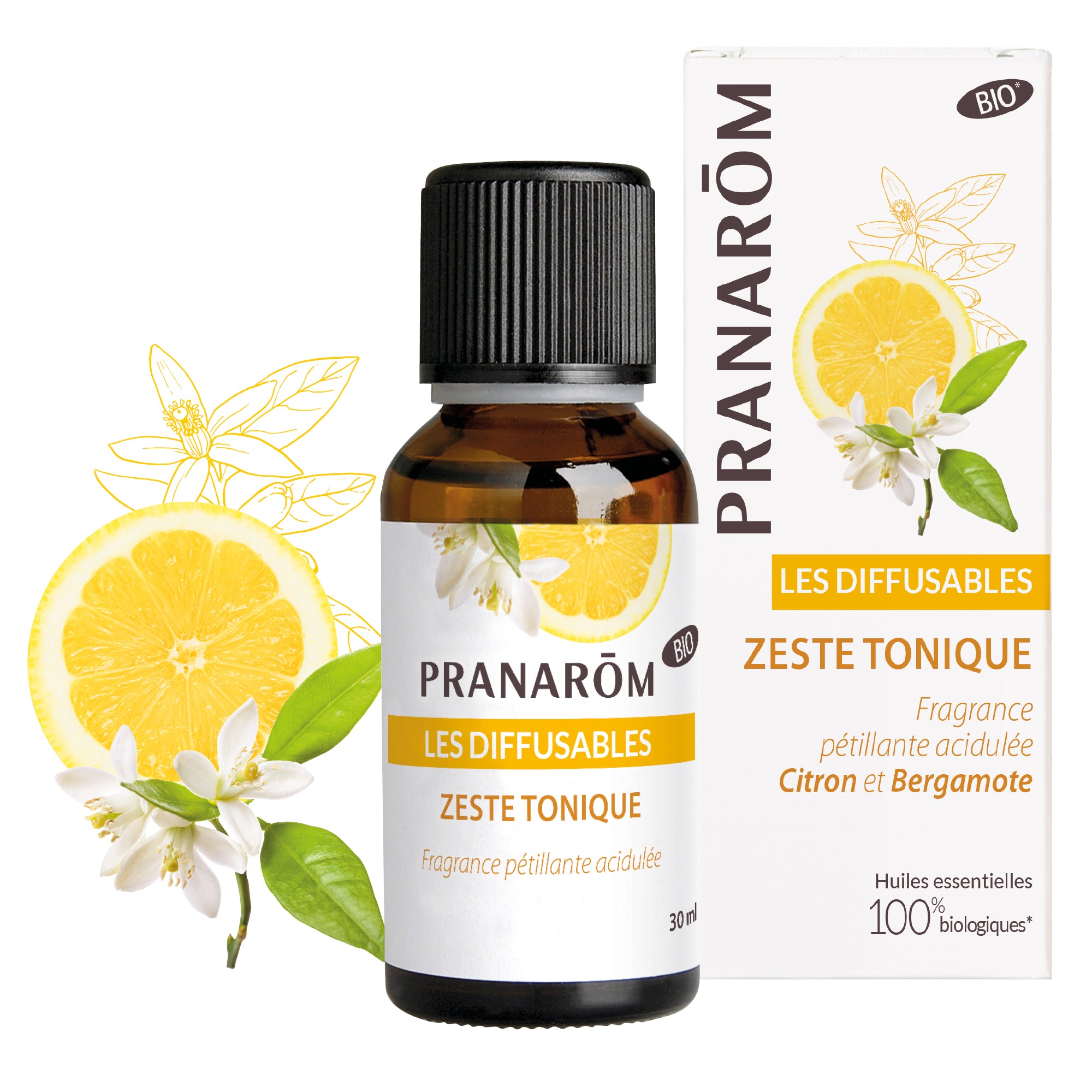 Pranarôm Diffusable Zeste tonique BIO 30 ml