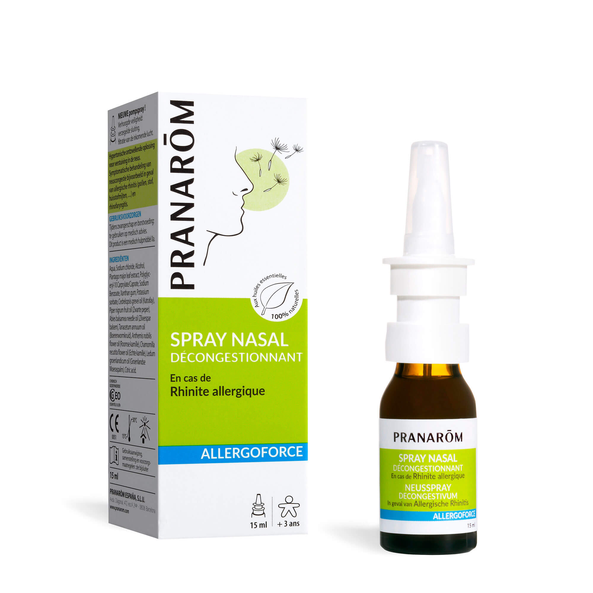 Pranarôm Spray nasal décongestionnant pour rhinite allergique 15 ml
