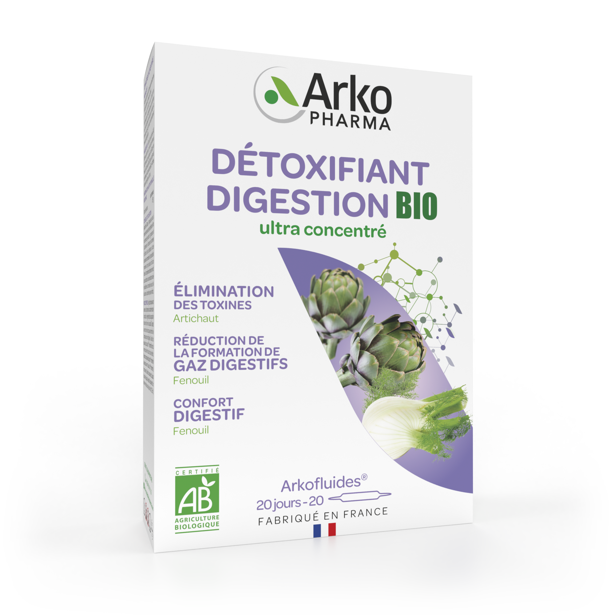 Arkopharma Arkofluides® Détoxifiant digestion BIO 20 ampoules
