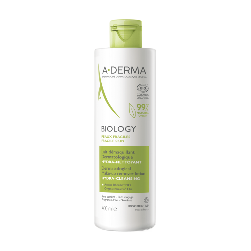 A-Derma Biology Lait démaquillant dermatologique hydra-nettoyant 400 ml