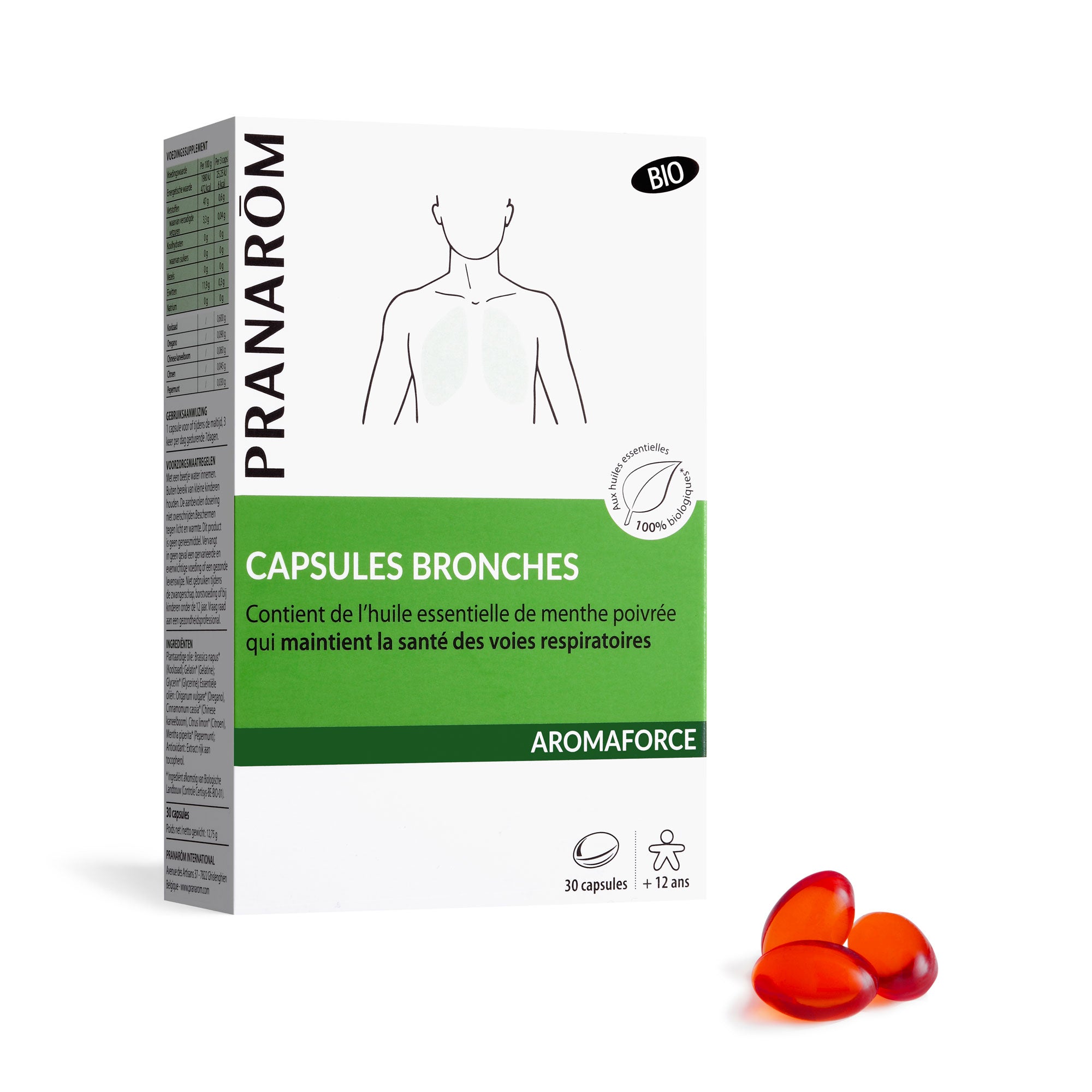 Pranarôm Capsules bronches aux huiles essentielles BIO 30 capsules