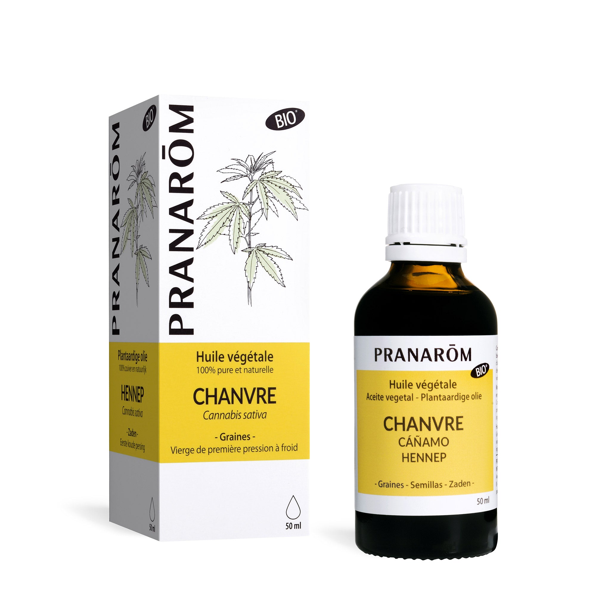 Pranarôm Huile végétale de Chanvre BIO 50 ml
