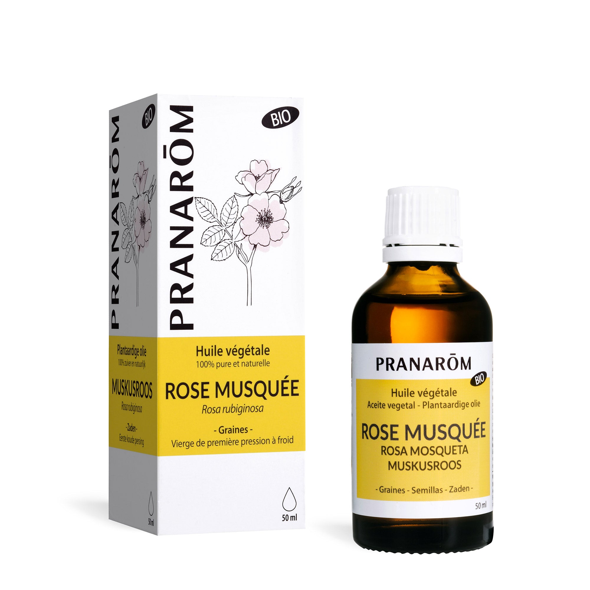 Pranarôm Huile végétale de Rose musquée BIO 50 ml