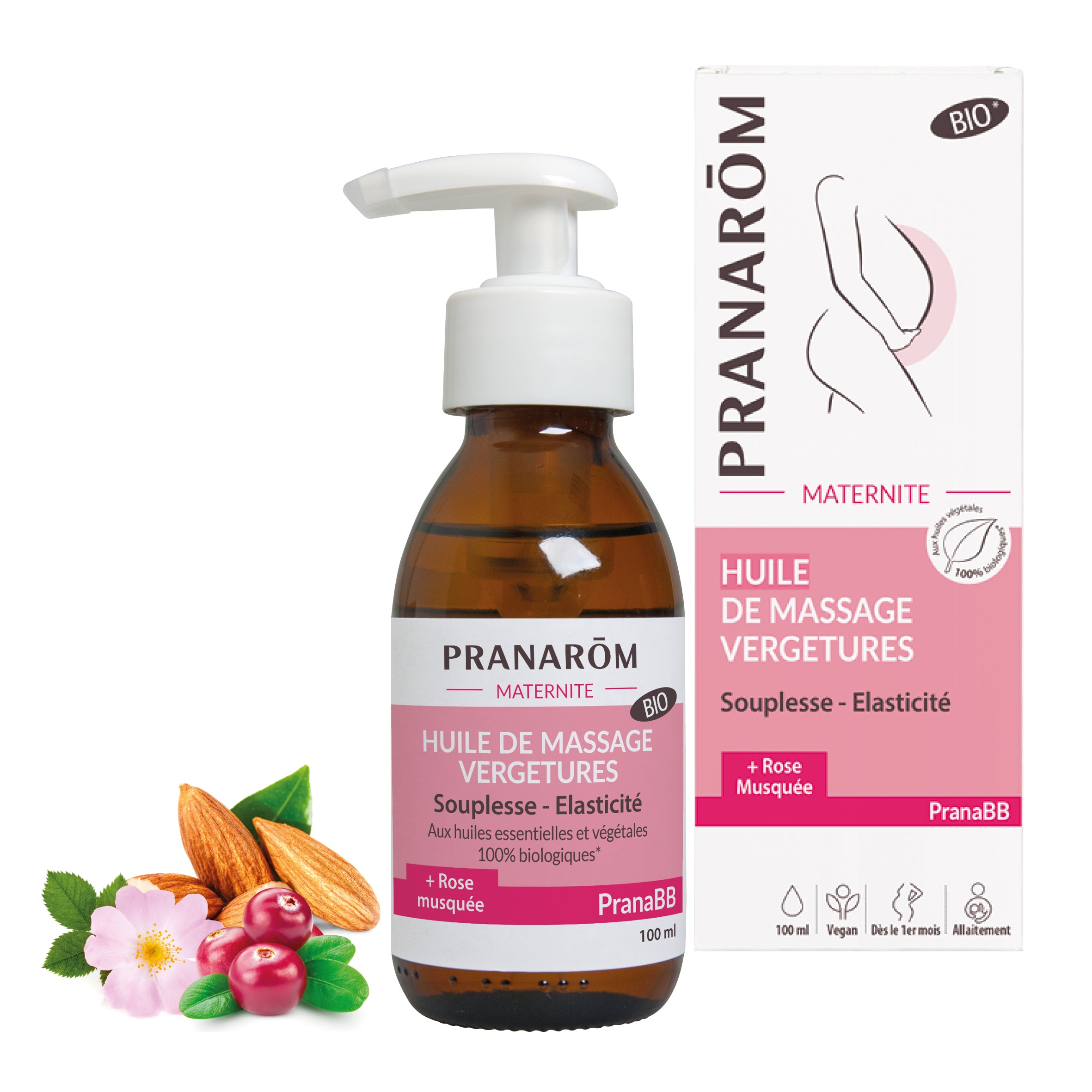 Pranarôm Huile de massage vergetures BIO