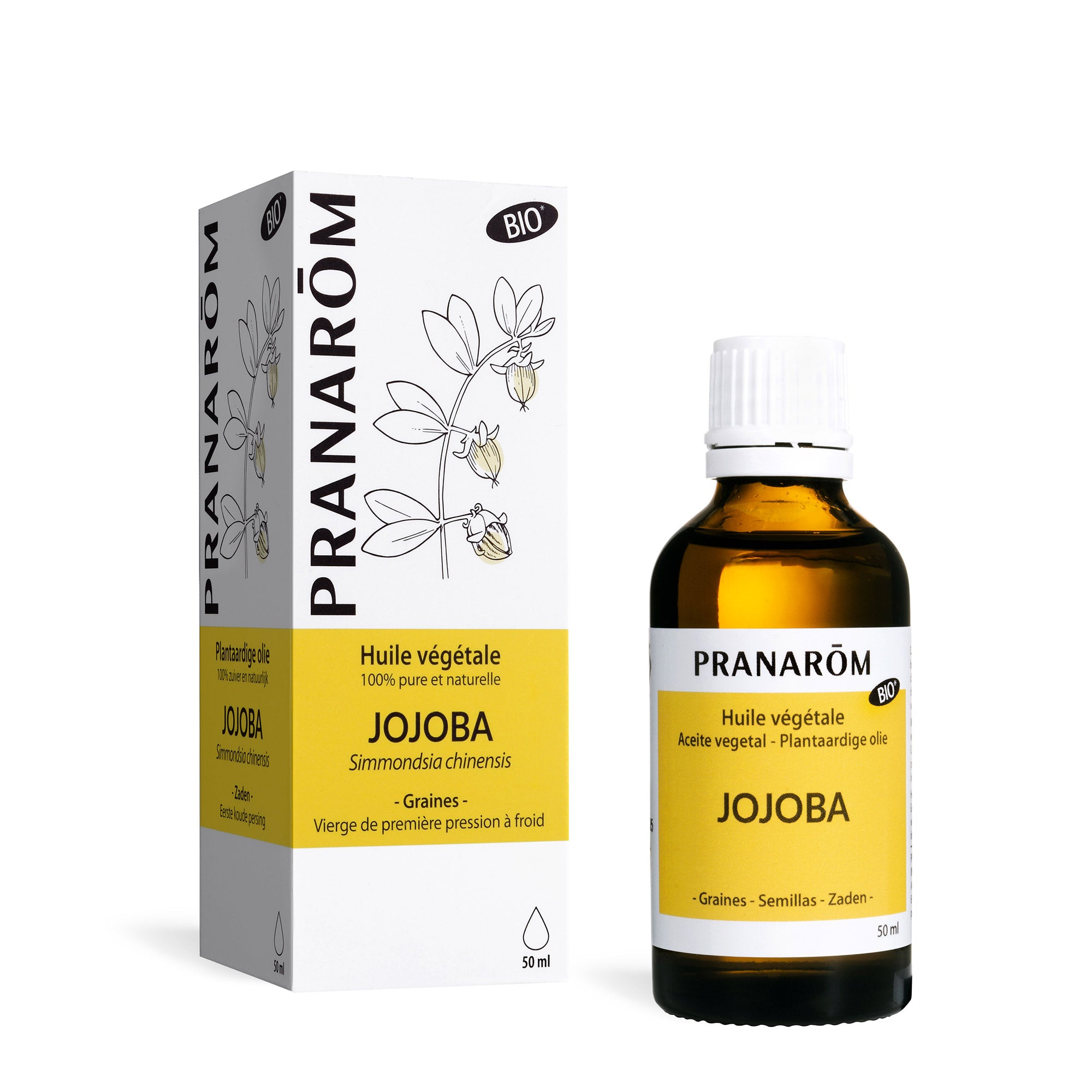 Pranarôm Huile végétale de Jojoba BIO 50 ml