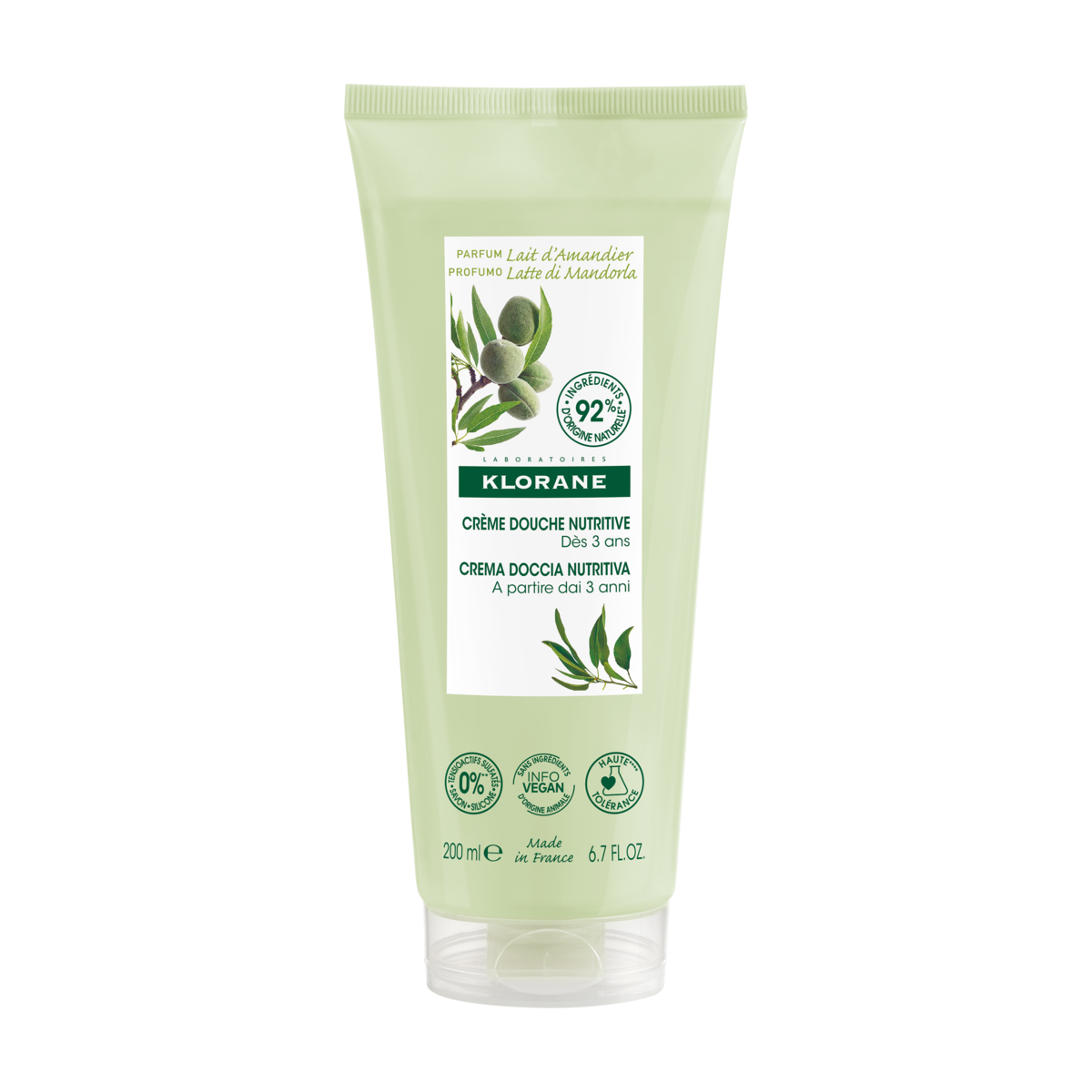 Klorane Crème douche - Parfum Lait d’Amandier 200 ml