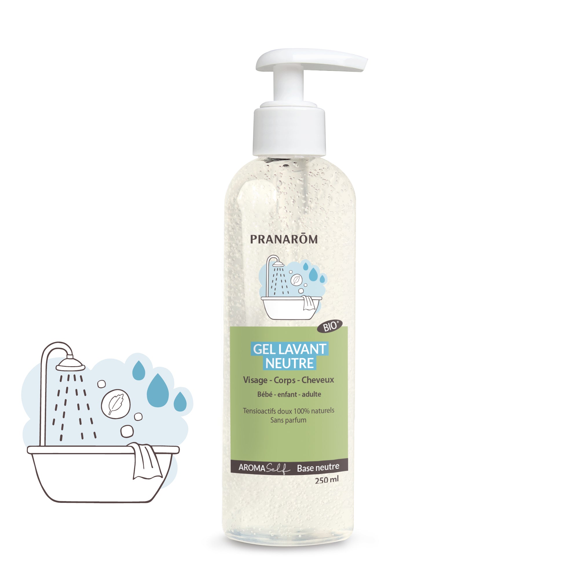 Pranarôm Gel lavant neutre BIO 250 ml