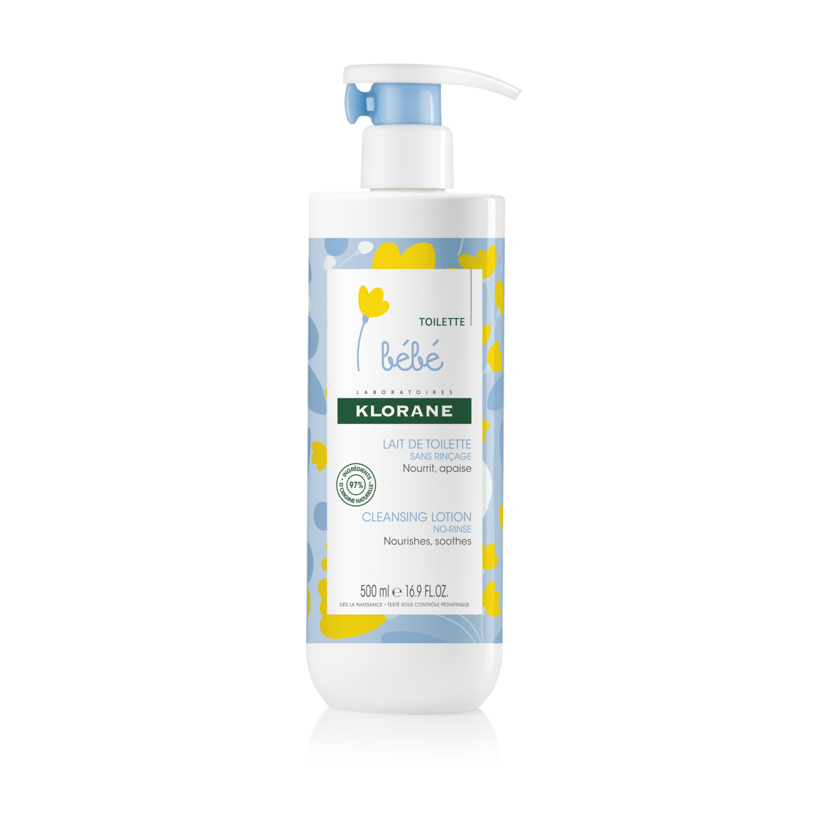 Klorane Lait de toilette bébé sans rinçage 500 ml