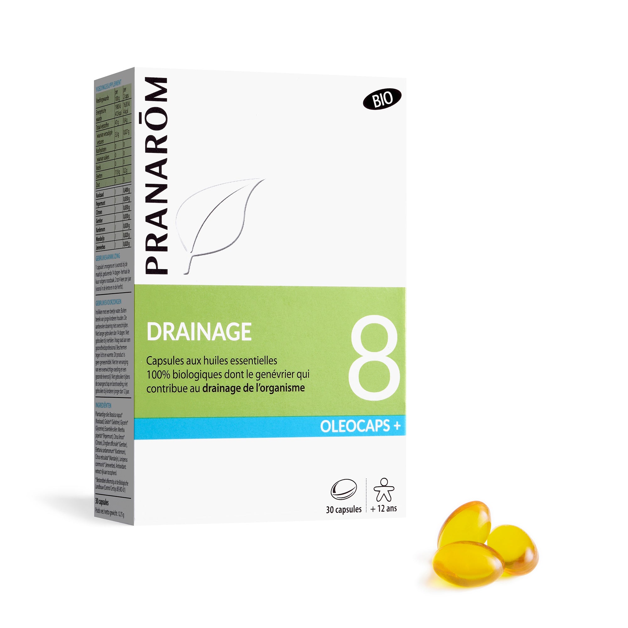 Pranarôm Oleocaps n°8 - Drainage BIO 30 capsules
