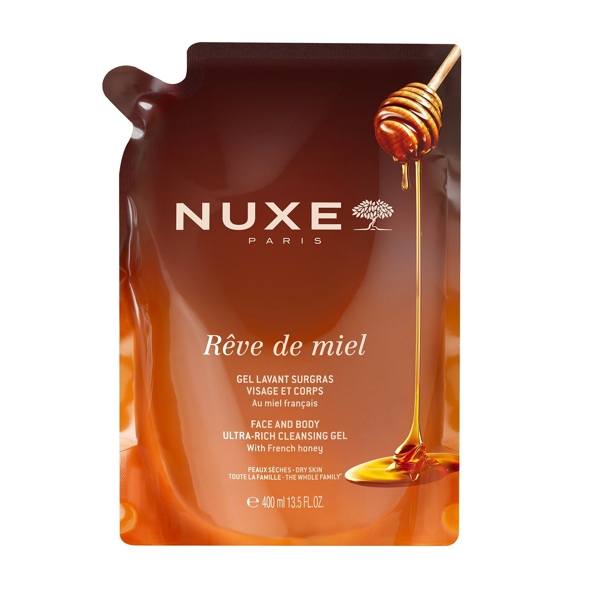 Nuxe Gel lavant surgras visage et corps - Eco-Recharge 400 ml