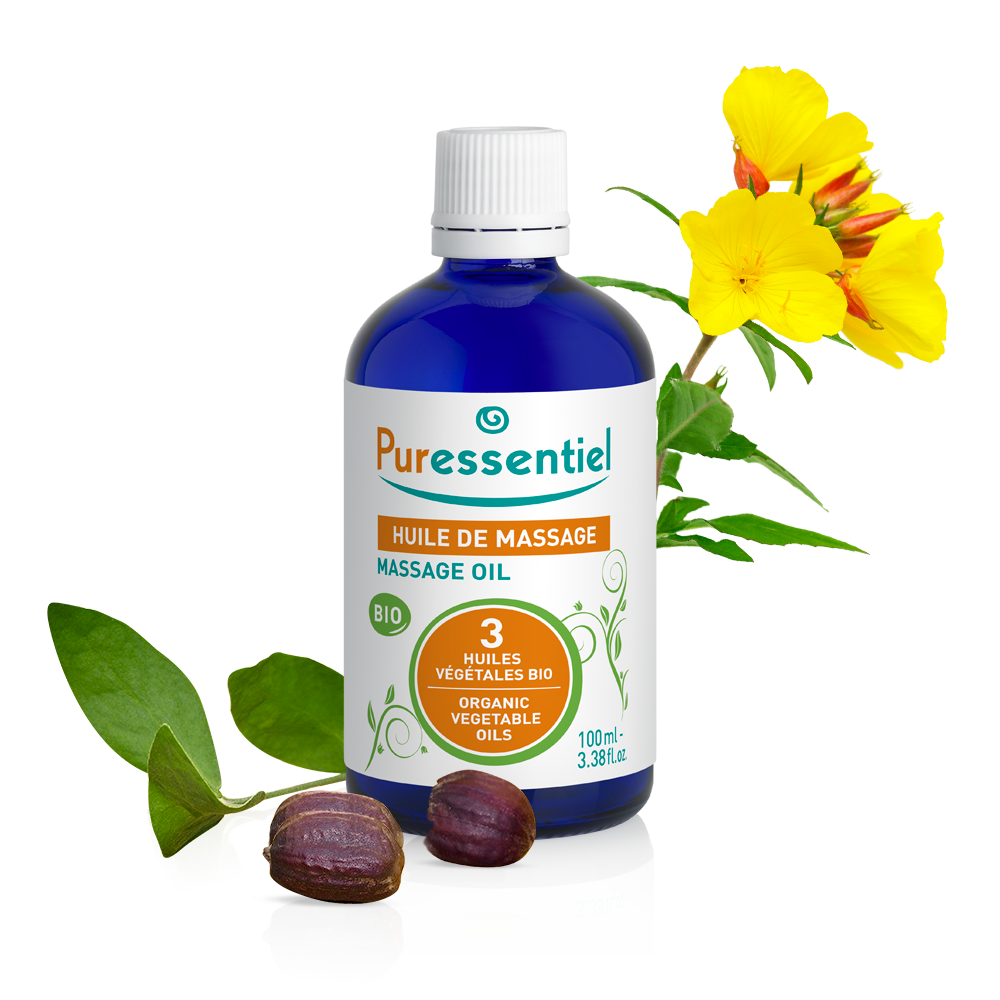 Puressentiel Huile de massage BIO aux 3 huiles végétales 100 ml