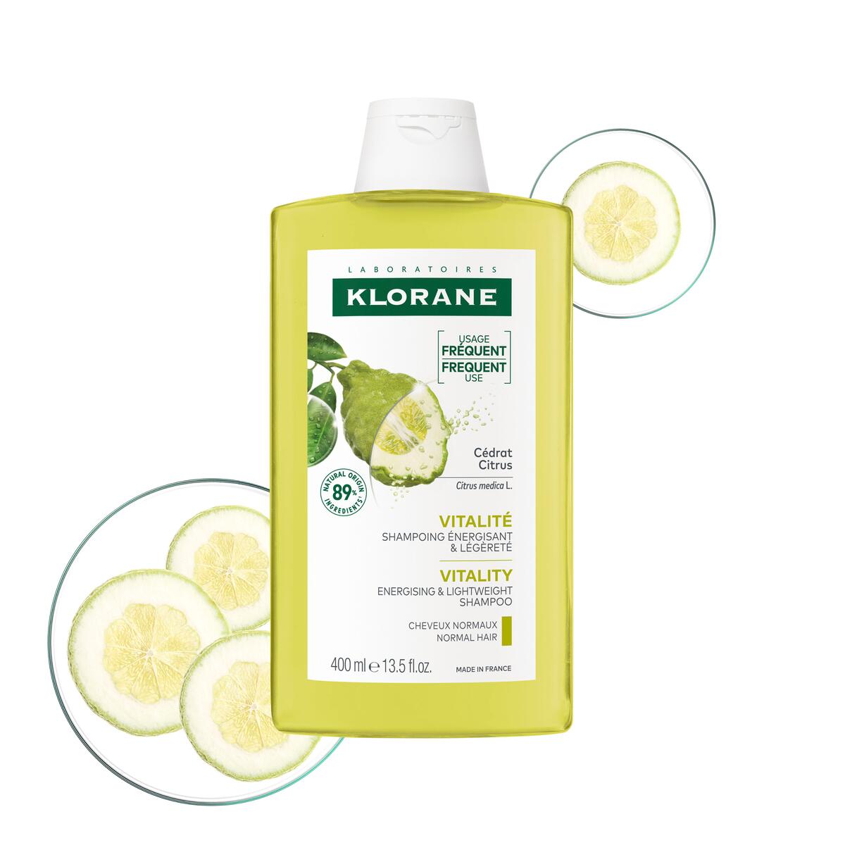 Klorane Vitalité Shampoing énergisant et légèreté 400 ml