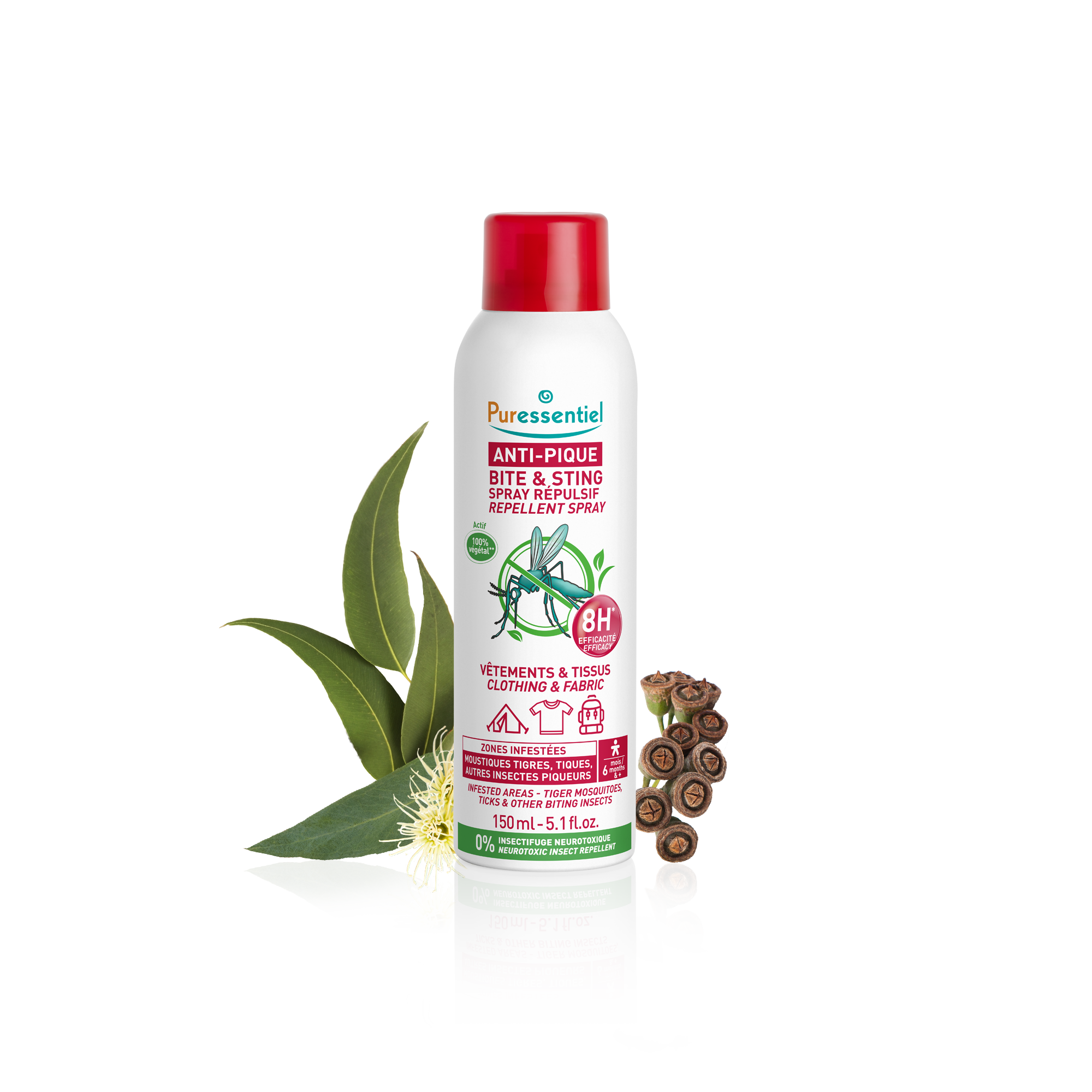 Puressentiel Spray répulsif vêtements & tissus Anti-Pique 150 ml