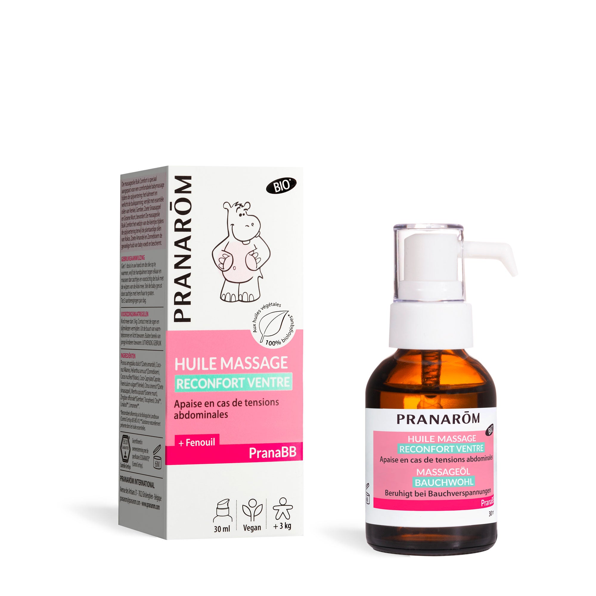 Pranarôm Huile de massage Réconfort ventre BIO 30 ml