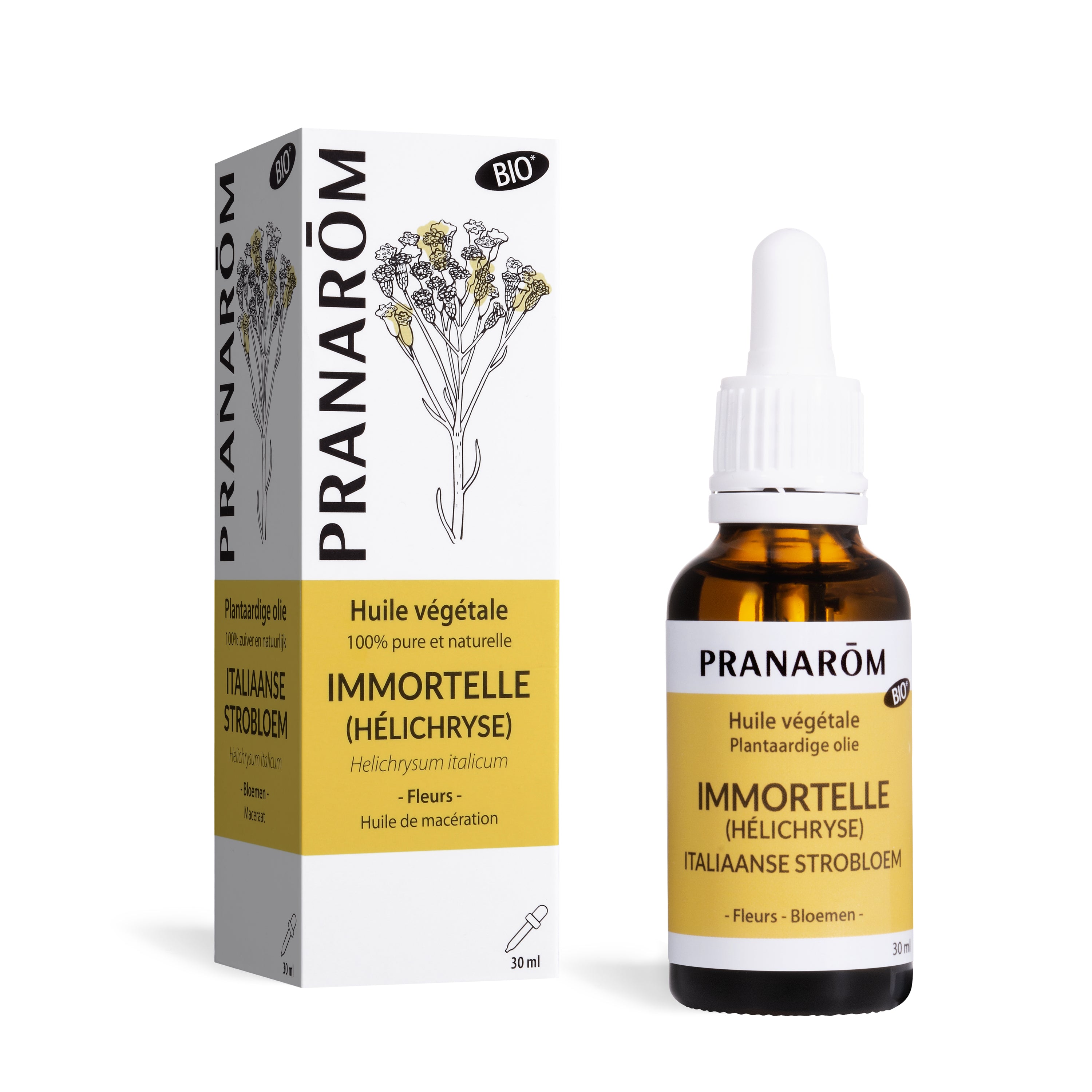 Pranarôm Huile végétale d'Immortelle (Hélichryse) BIO 30 ml