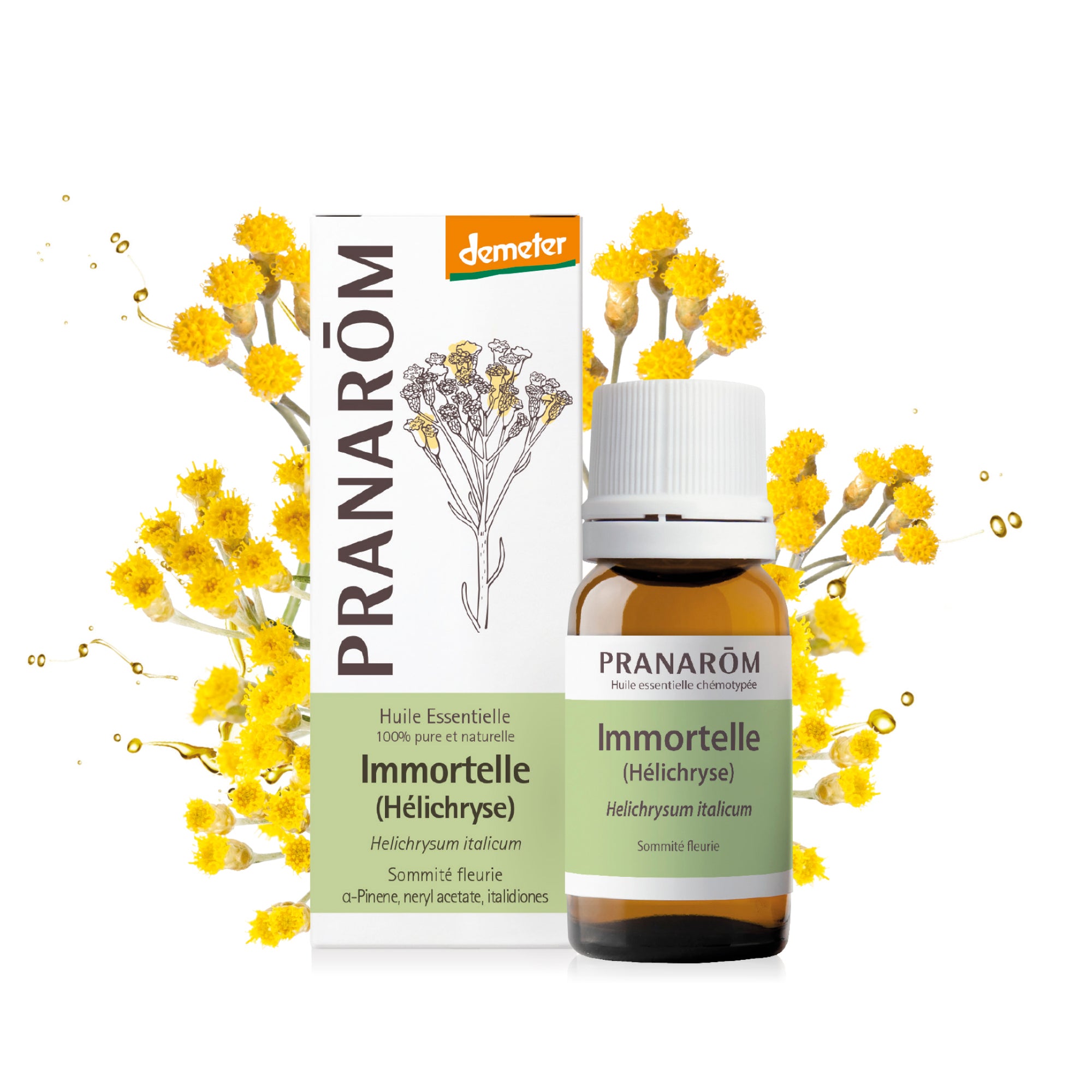 Pranarôm Huile essentielle d'Immortelle (Hélichryse) BIO Demeter 2 ml