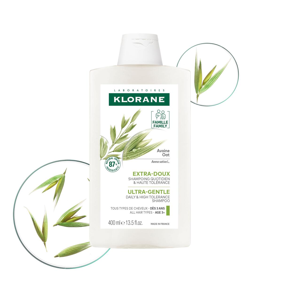 Klorane Extra-doux Shampoing quotidien et haute tolérance 400 ml