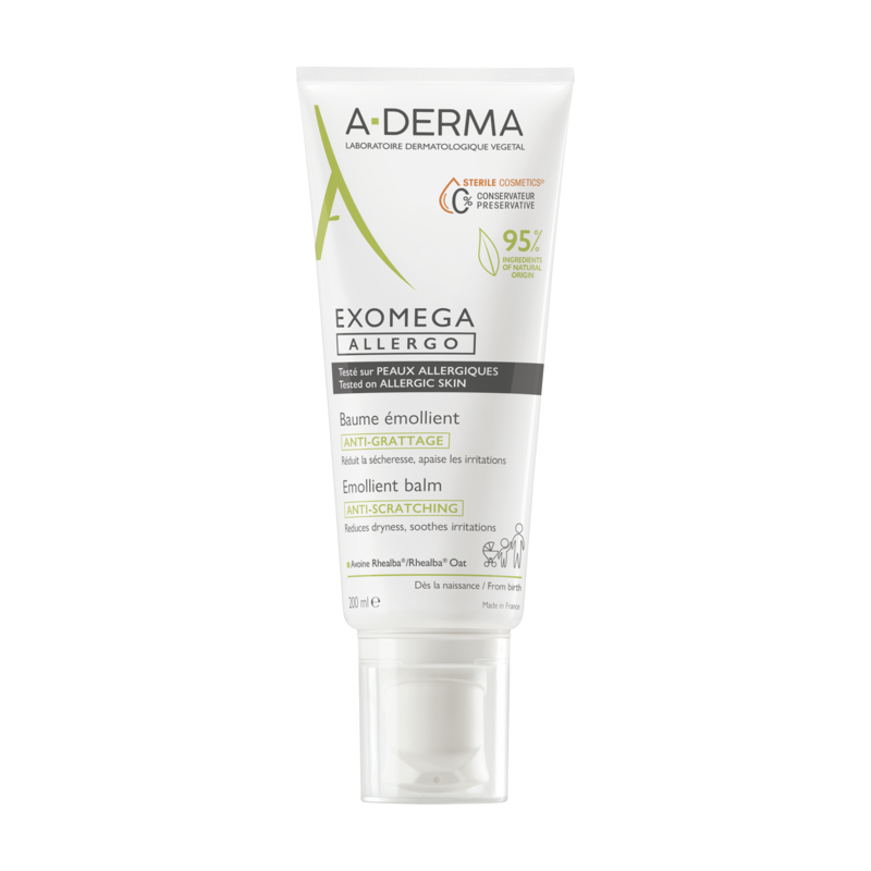 A-Derma Exomega Allergo Baume émollient anti-grattage Cosmétique Stérile 200 ml