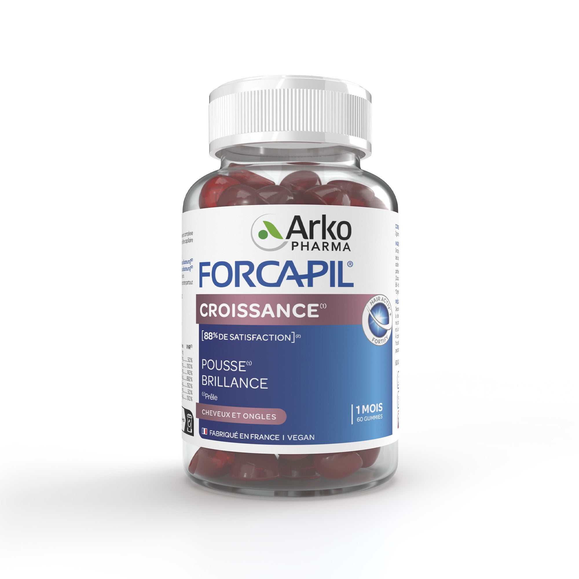 Arkopharma Forcapil® Gummies Croissance 60 gommes / Framboise & fruits des bois