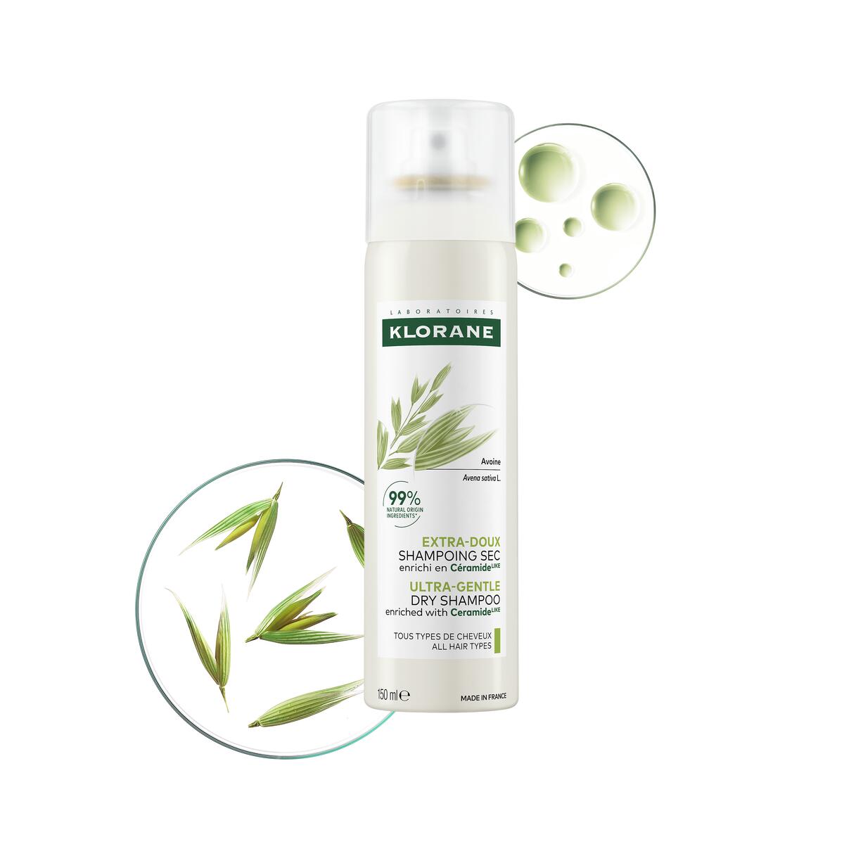 Klorane Extra-doux Shampoing sec enrichi en Céramideᴸᴵᴷᴱ 150 ml