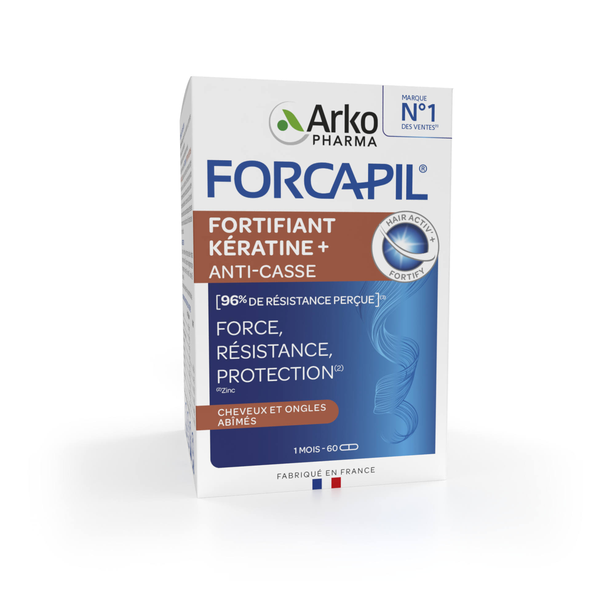 Arkopharma Forcapil® Fortifiant Kératine + 60 gélules