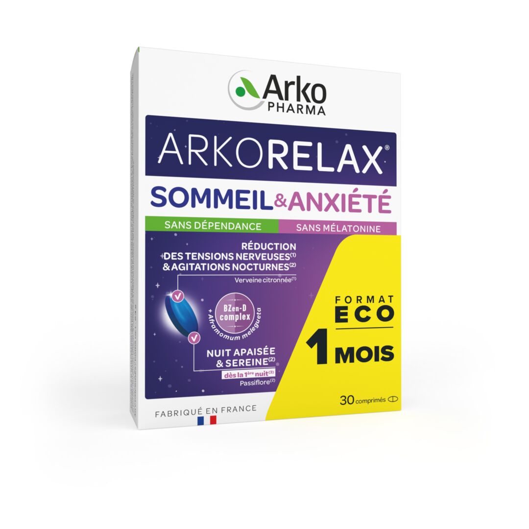 Arkopharma Arkorelax® Sommeil & Anxiété - Format éco 1 mois 30 comprimés