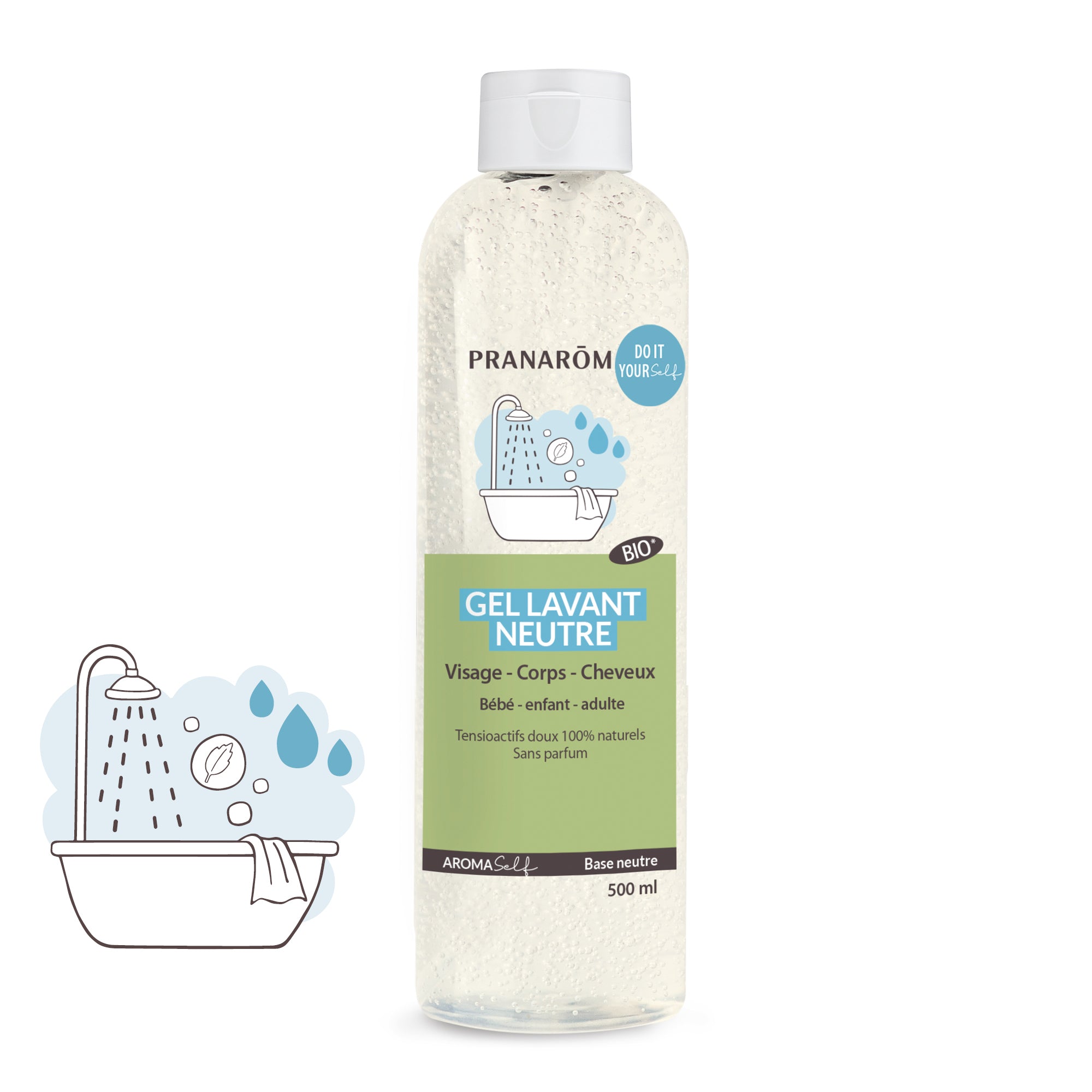Pranarôm Gel lavant neutre BIO 500 ml