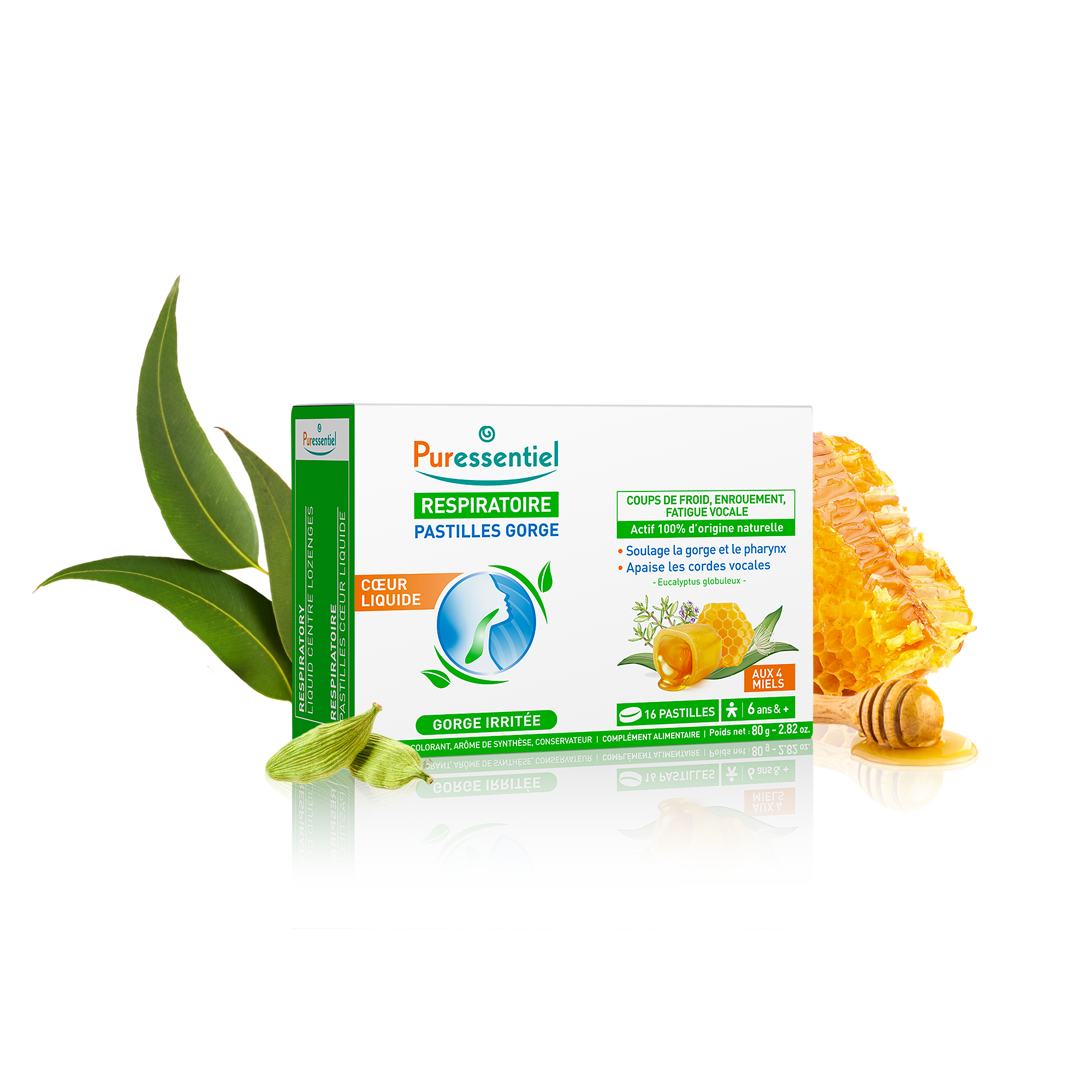 Puressentiel Pastilles gorge cœur liquide 16 pastilles