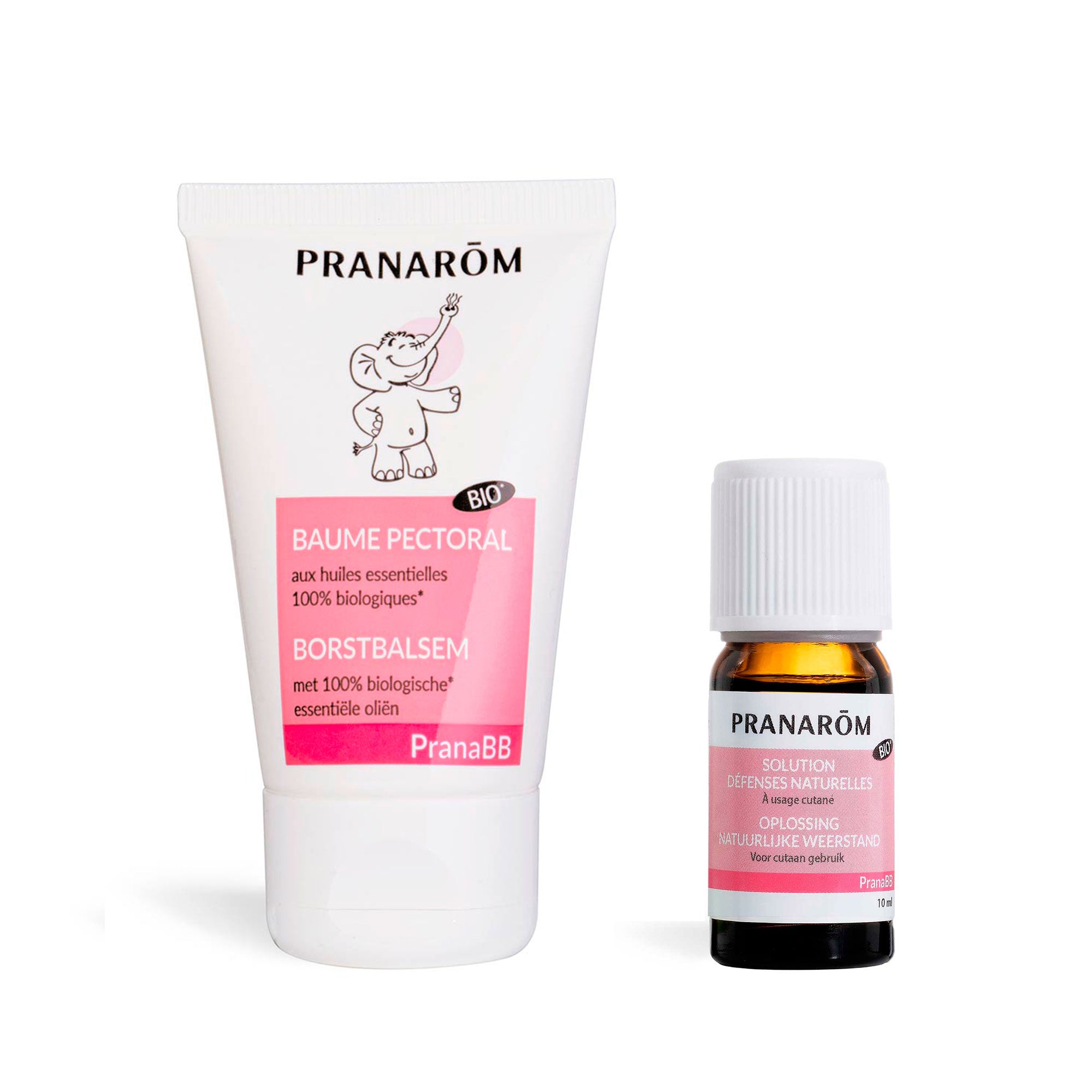 Pranarôm Duo Baume pectoral bébé + Solution défenses naturelles