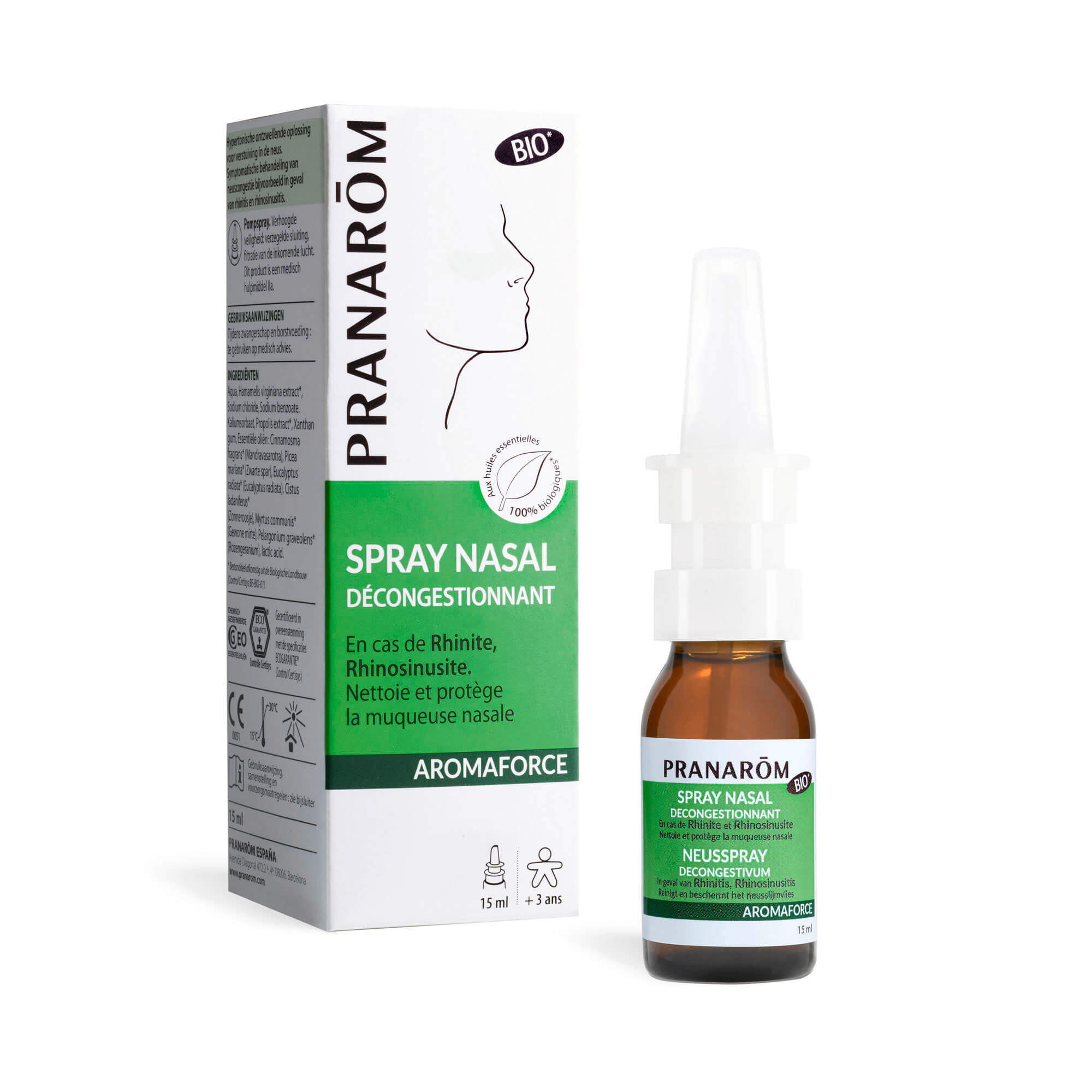 Pranarôm Spray nasal DM - Décongestionnant BIO 15 ml